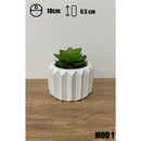 Kit 4 Unidades Vaso decorativo de gesso texturizado para Suculentas, Cactus e Plantas