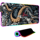 Mouse Pad Gamer DRAGÃO Grande Tecido Dragão Louco Speed Borda Led 13 Cores RGB Forte Impermeável Original
