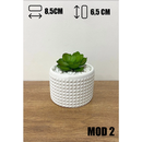 Kit 4 Unidades Vaso decorativo de gesso texturizado para Suculentas, Cactus e Plantas