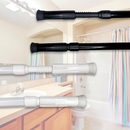 Varão Extensivo Ajustável 45cm até 1,50mt Bastão Extensivel Box Banheiro Suporte Extensor Preto Branco