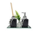 Kit Lavabo Frascos Turmalina PET (Plástico) Para Difusor Sabonete Álcool