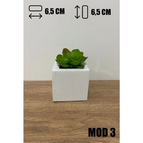 Kit 4 Unidades Vaso decorativo de gesso texturizado para Suculentas, Cactus e Plantas