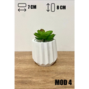 Kit 4 Unidades Vaso decorativo de gesso texturizado para Suculentas, Cactus e Plantas
