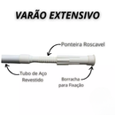 Varão Extensivo Ajustável 45cm até 1,50mt Bastão Extensivel Box Banheiro Suporte Extensor Preto Branco