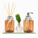 Kit Lavabo Frascos Turmalina PET (Plástico) Para Difusor Sabonete Álcool