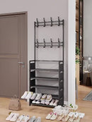 Sapateira 4 Andares com Cabideiro – Organizador Multiuso em Metal, Preto ou Branco