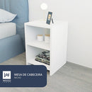 Mesa de Cabeceira Retrô com Nicho Palma Premium – Decoração para Quarto