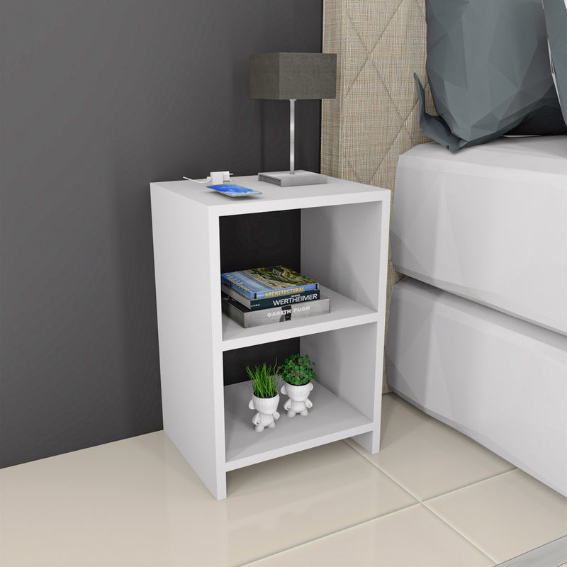 Mesa de Cabeceira Retrô com Nicho Palma Premium – Decoração para Quarto
