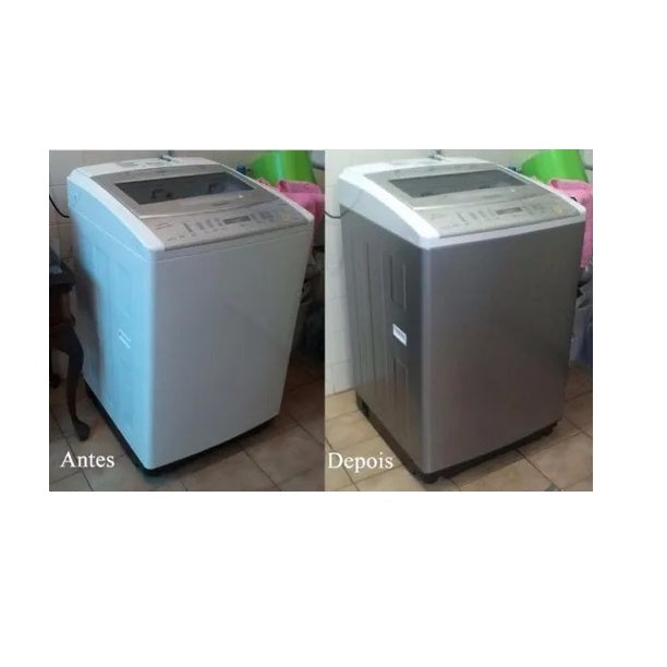 Adesivo Aço Inox Prata Para Envelopamento Geladeira Fogão Guarda Roupa Lavável