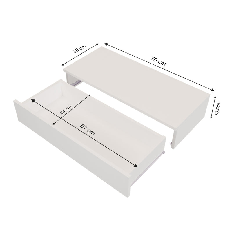 Gaveta Suspensa  70CM Penteadeira Aparador Camarim Corrediças Metalicas