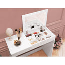 Penteadeira Escrivaninha com Espelho e Porta Joias Paris Branco Quarto Meninas - G4 Magazine