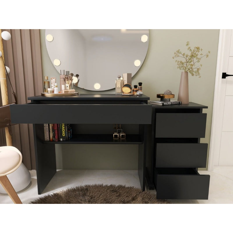 Penteadeira C/ Gaveta Grande + Movel Carrinho 3 Gavetas