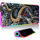 Mouse Pad Gamer DRAGÃO Grande Tecido Dragão Louco Speed Borda Led 13 Cores RGB Forte Impermeável Original