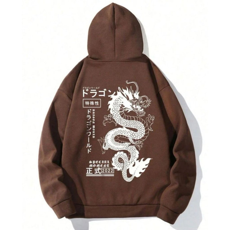 Moletom Canguru Dragão Chinês Com Capuz E Bolso Casaco Feminino Masculino Flanelado Unissex Inverno Frio Blusa