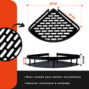 Suporte de Shampoo de Canto Para Banheiro Preto Sem Furo Oval