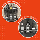 Suporte de Shampoo de Canto Para Banheiro Preto Sem Furo Oval