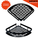 Suporte de Shampoo de Canto Para Banheiro Preto Sem Furo Oval