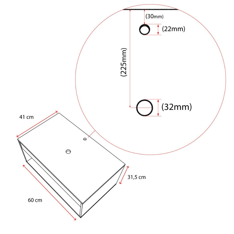 Gabinete Banheiro Armário 60CM Sem Cuba Promoção