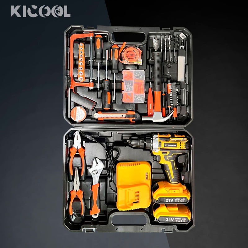 Kit Parafusadeira 21v Com 2 Baterias Maleta Chave De Fenda