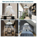 Ventilador de Teto Ajustável com Lâmpada LED 30W – Baixo Ruído