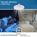 Ventilador de Teto Ajustável com Lâmpada LED 30W – Baixo Ruído
