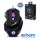 Mouse Gamer Laser X7 Exabom 800-3200 Dpi Led Usb 7 Botoes Profissional
