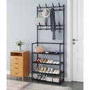 Sapateira 4 Andares com Cabideiro – Organizador Multiuso em Metal, Preto ou Branco