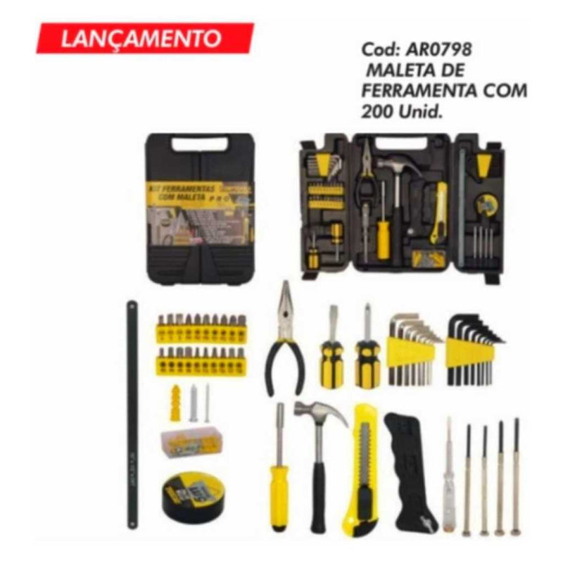 Jogo Ferramentas Completo 200 Peças Com Maleta Profissiona com envio imediato