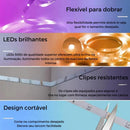 Fita LED RGB Inteligente 5M com Sensor de Som e Controle Bluetooth USB