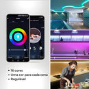 Fita LED RGB Inteligente 5M com Sensor de Som e Controle Bluetooth USB