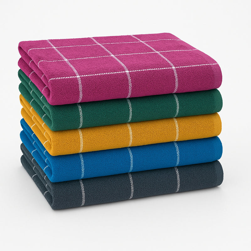 Kit Toalha Cozinha Copa Pano Vintage Chef 03 05 e 10 Peças Listrada xadrez 100% Algodão Laune Haus