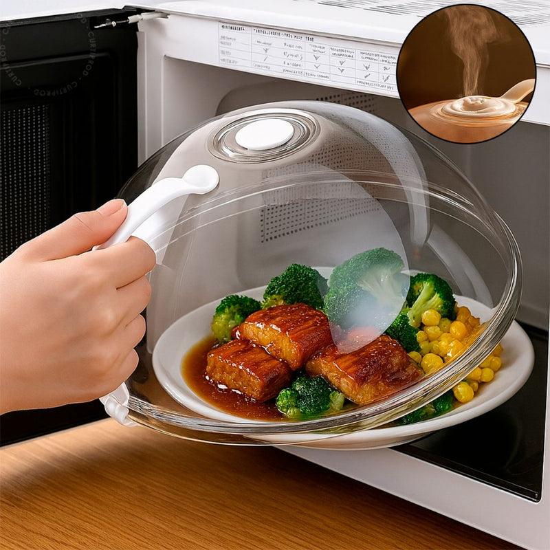 Tampa De Microondas Com Válvula Alça de Plástico Para Alimentos