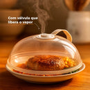 Tampa De Microondas Com Válvula Alça de Plástico Para Alimentos