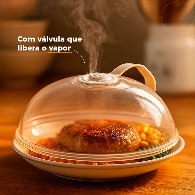Tampa De Microondas Com Válvula Alça de Plástico Para Alimentos