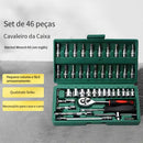 40 Peças / 46 Peças Jogo De Chave Catraca Caixa De Ferramentas Completa Reversível Soquetes Maleta