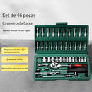 46 Peças legítimas Jogo De Chave Catraca Caixa De Ferramentas Completa Reversível Soquetes Maleta