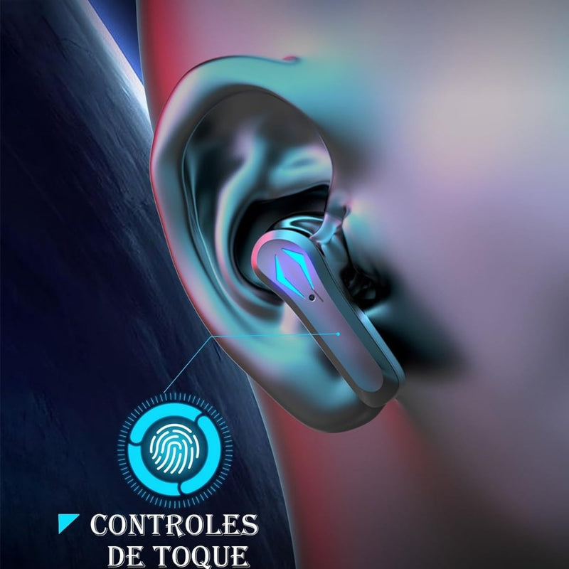Fone de ouvido Bluetooth Kapbom KA‑790  Microfone  Estojo de Luz  Bluetooth 5.2  Acessório Gamer