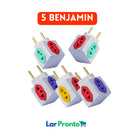 5x bejamin Adaptador Tomada Cubo 2 Pinos 10A 20A Bivolt – Compacto e Seguro