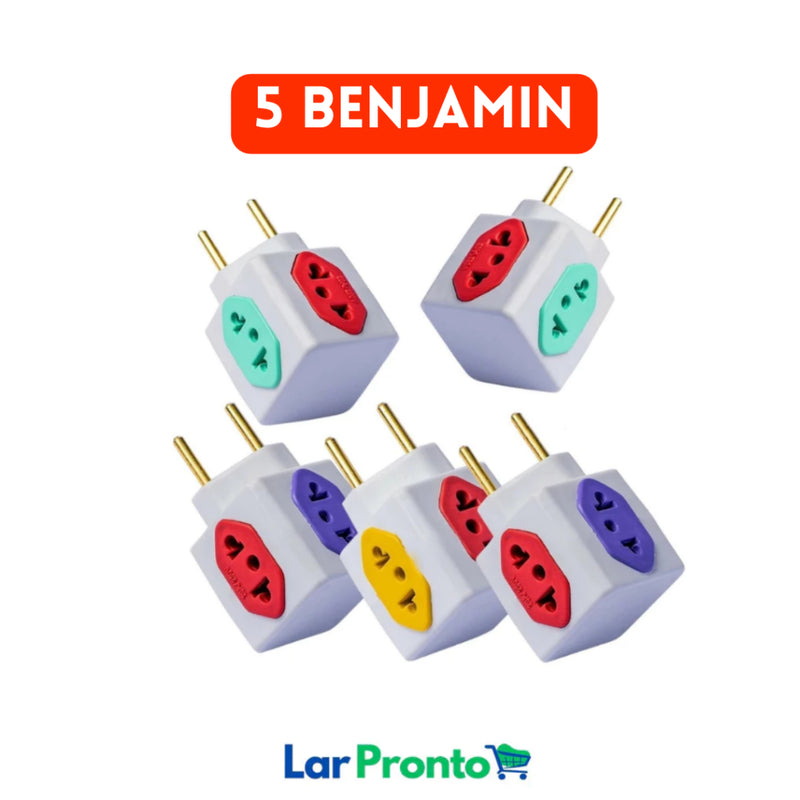 5x bejamin Adaptador Tomada Cubo 2 Pinos 10A 20A Bivolt – Compacto e Seguro