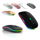 Mouse sem fio dual band receptor nano 2,4ghz / Bluetooth RGB recarregável MS-S350L