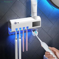 Porta Escova Dentes Com Esterilizador Uv Aplicador Pasta de Dente Suporte Dispenser Escova