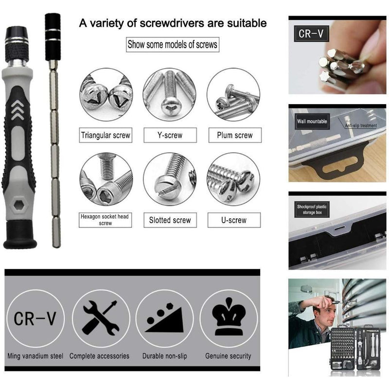 Jogo Chaves De Fenda Precisão Com 115 peças 1 Kit Ferramentas