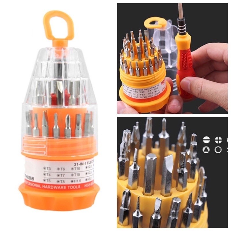 Kit Jogo Ferramenta 31 Peças Chaves Alen Torx Fenda Philips