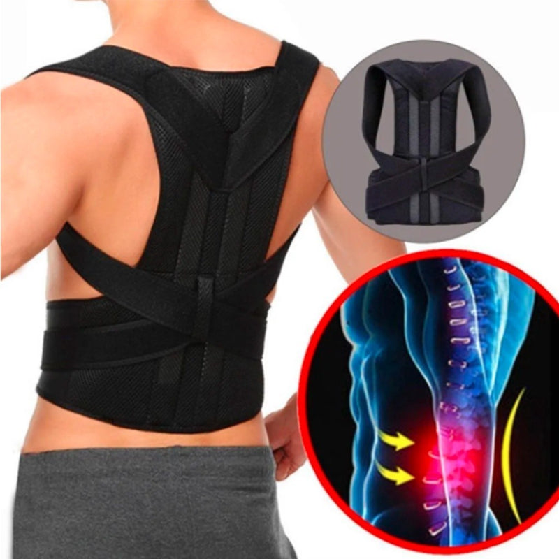 Cinta Colete Unissex Reforcada Corretor Postural Coluna Lombar Forte