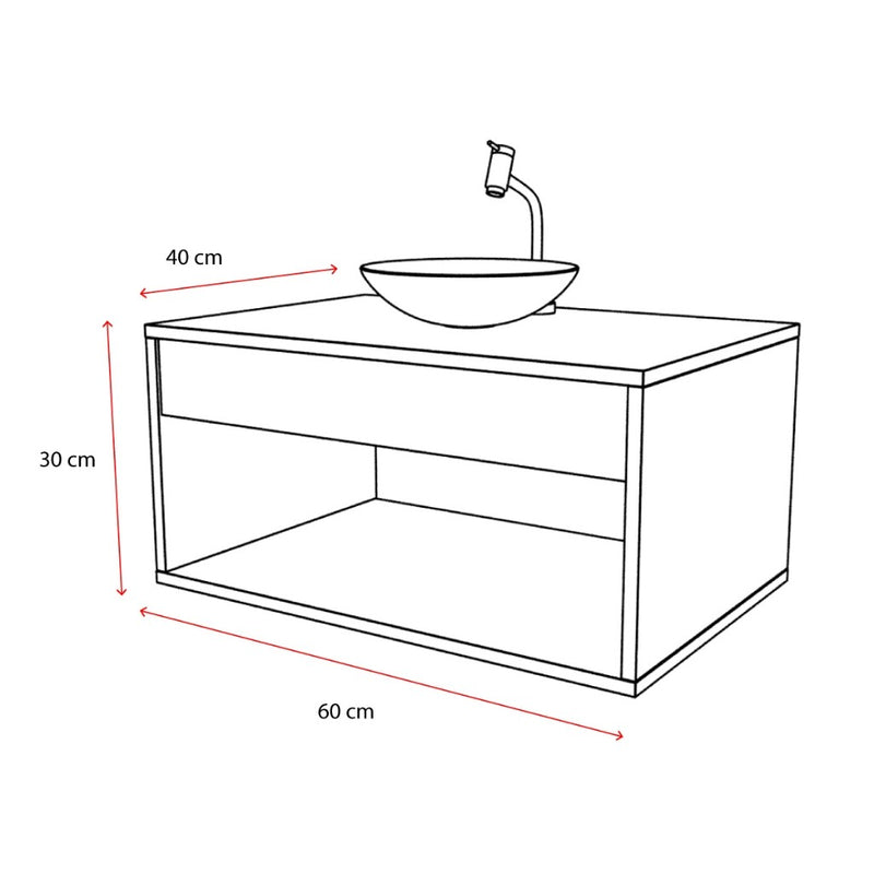 Gabinete Banheiro Armário 60CM Sem Cuba Promoção