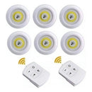 Kit Luminária Com 6 Lâmpadas Led Sem Fio C/ 2 Controles Cor Branco Frio ou Quente Armário Emergência