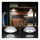 Kit Luminária Com 6 Lâmpadas Led Sem Fio C/ 2 Controles Cor Branco Frio ou Quente Armário Emergência