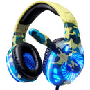 Fone Headset Gamer 7.1 Camuflado Microfone Controle P2 USB LED Pc Note Ps4 Xbox One Celular
